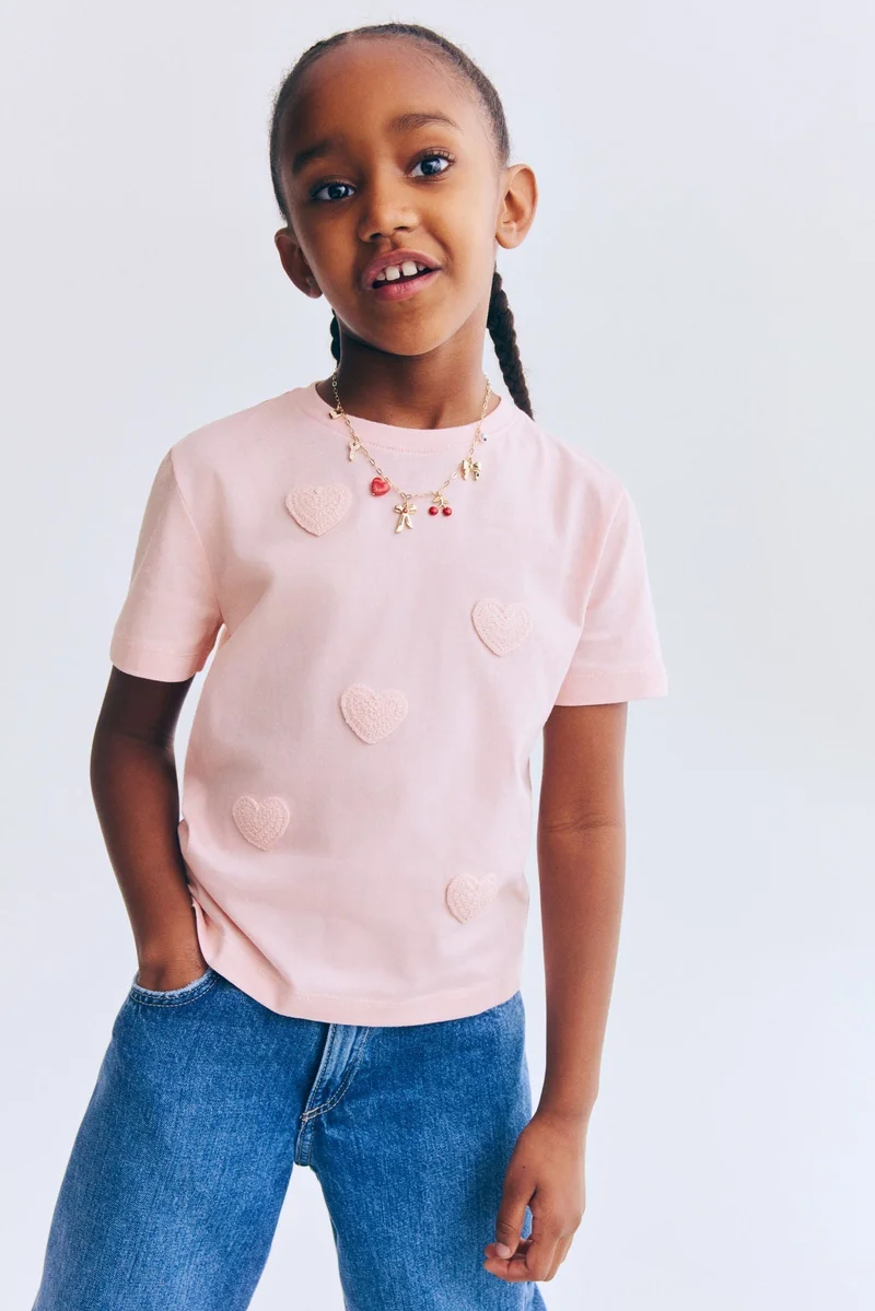 اتش اند ام تي-شيرت بتفاصيل مزخرفة