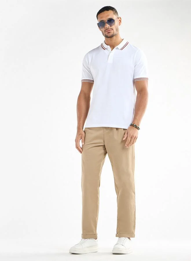 Splash FAV Solid Polo T-shirt with Short Sleeves