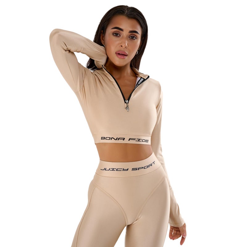 Bona Fide Workout Tops for Women ShortLong Sleeve Compression Shirt Breathable Tight Crop Top for Gym Running Yoga - Image 2