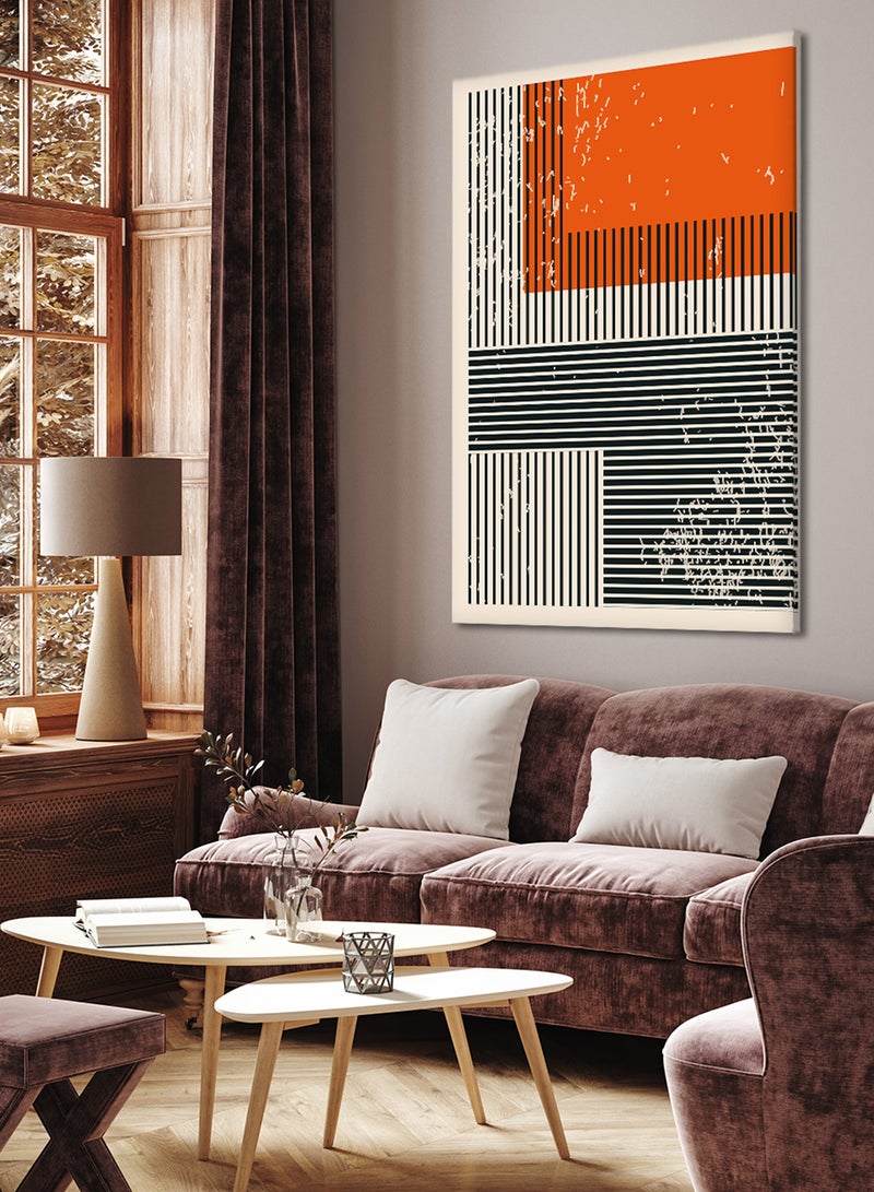 LOWHA Canvas Wall Art Stretched Over Wooden Frame with Lines  Painting - Image 2