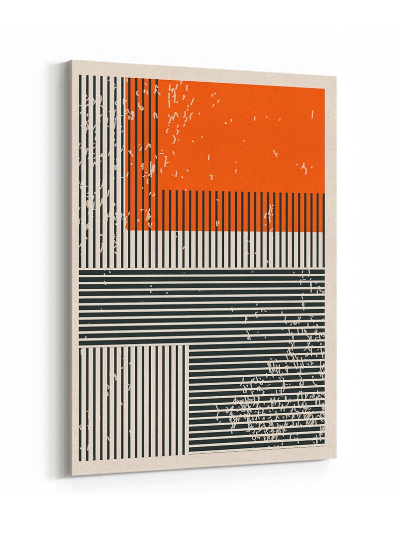 LOWHA Canvas Wall Art Stretched Over Wooden Frame with Lines  Painting - Image 4