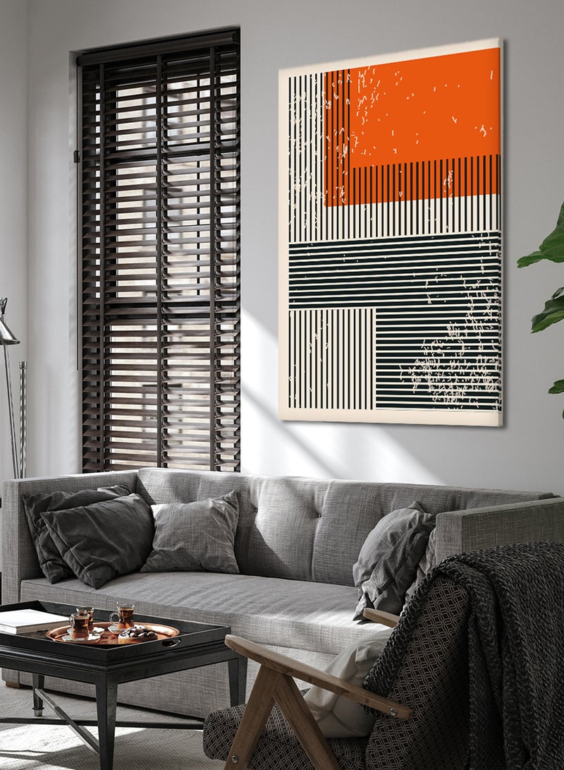LOWHA Canvas Wall Art Stretched Over Wooden Frame with Lines  Painting - Image 3