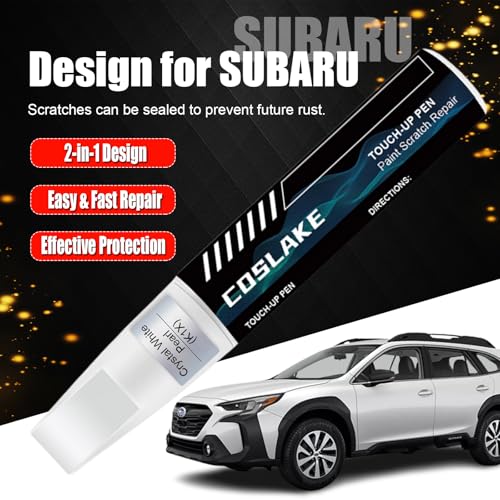 COSLAKE Car Touch Up Paint(Crystal White Pearl(K1X)) for SUBARU, Car Paint Scratch Repair Kit, Quick & Easy Solution to Repair, 2 in 1 Scratch Remover Pen with Color-Matched - Image 2
