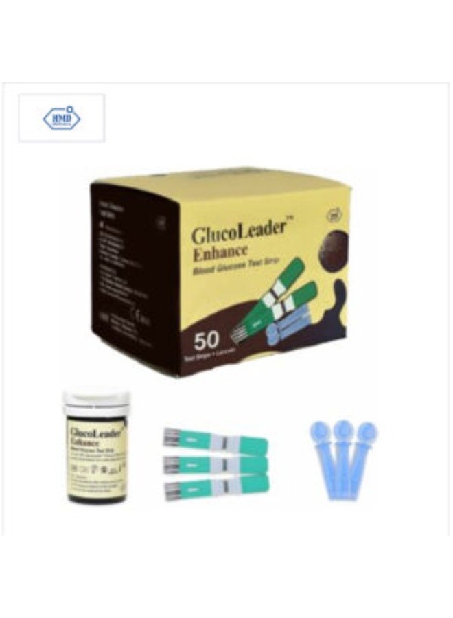 HMD GlucoLeader Test Strip 50+50 Test Strips and Lancets Testing Kit in mg/dL - (Made In Taiwan) - Image 2
