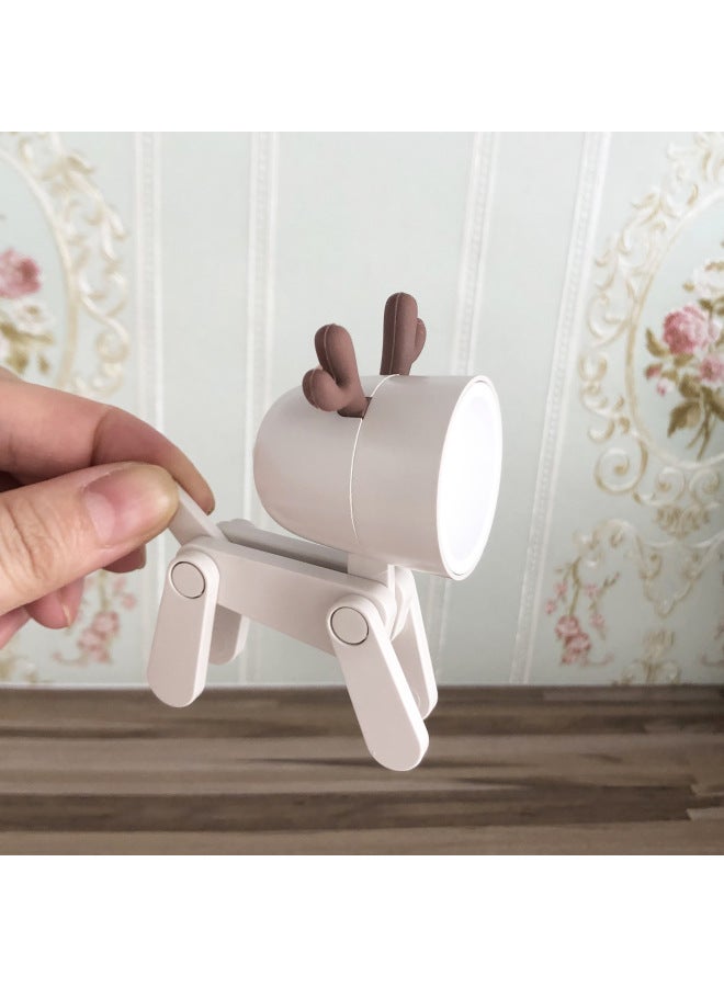 6 Points 12 Points Puppy Table Lamp Deer Table Lamp Baby House Mini Lamp Blythe Photo Props Furniture Accessories-Specifications:White Deer Table Lamp  - Image 1