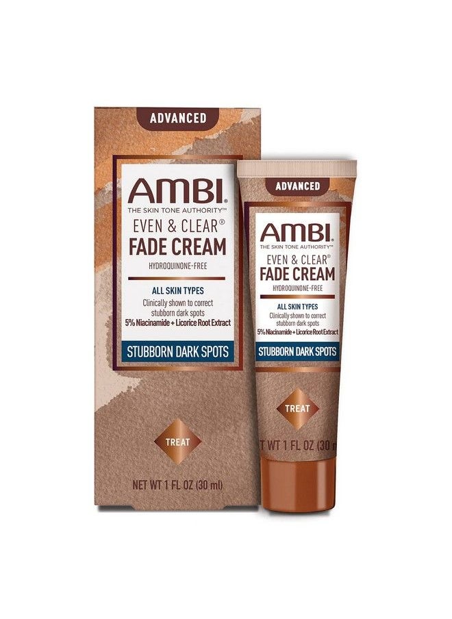 ambi - Even & Clear Advanced Fade Cream Hydroquinonefree Hyperpigmentation Treatment Stubborn Dark Spot Corrector Results In As Little As 23 Weeks Niacinamide Licorice Root Extract Pha 1 Fl Oz - Image 1