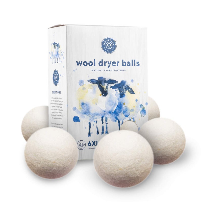 Woolzies Wool Dryer Balls Organic Our Big Wool Spheres are the Best fabric softener 6Pack XL Dryer Balls for Laundry is Made with New Zealand Wool Use Laundry Balls for Dryer with Essential Oils