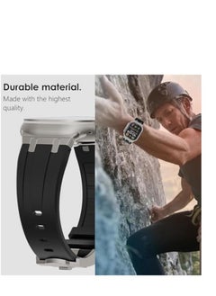 Watch Compatible with Apple Watch Ultra 2 Band 49mm Men's Outdoor Sports Bands for iWatch Ultra 2/Ultra Series 9 8, Silicone Band with Oiled Stainless Steel Adapter Black  - Image 4