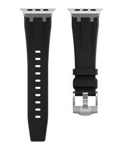 Watch Compatible with Apple Watch Ultra 2 Band 49mm Men's Outdoor Sports Bands for iWatch Ultra 2/Ultra Series 9 8, Silicone Band with Oiled Stainless Steel Adapter Black  - Image 1
