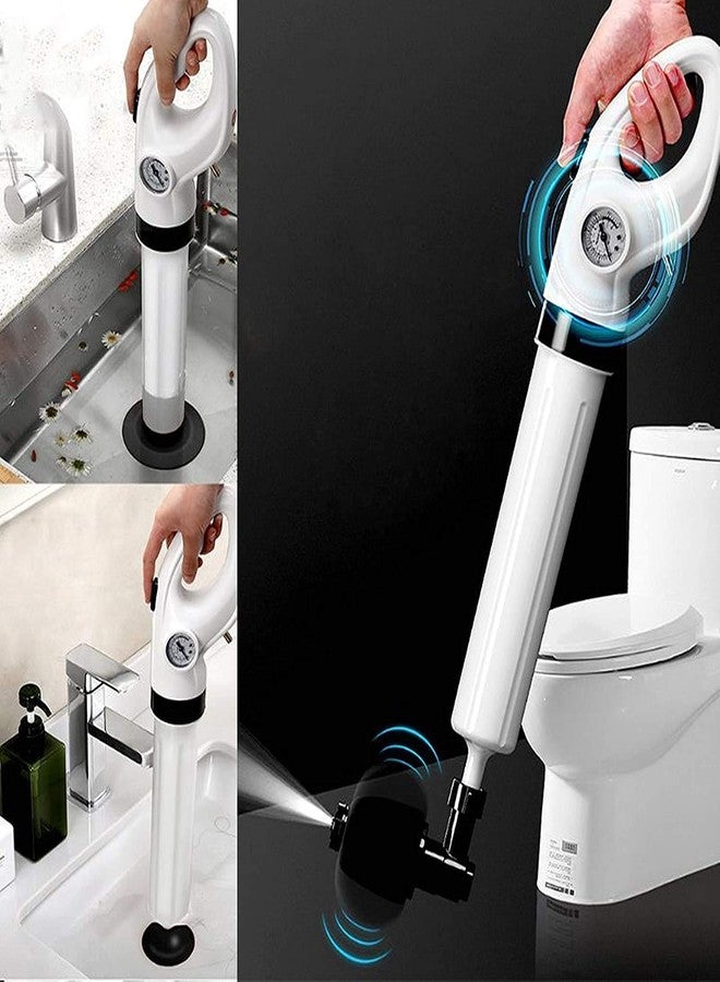 LOMESH Air Drain Blaster High-Pressure Pump Dredge Plunger Clog Remover with 4 Plugging Head for Toilets Kitchen Bathtub Showers Sink - Image 4
