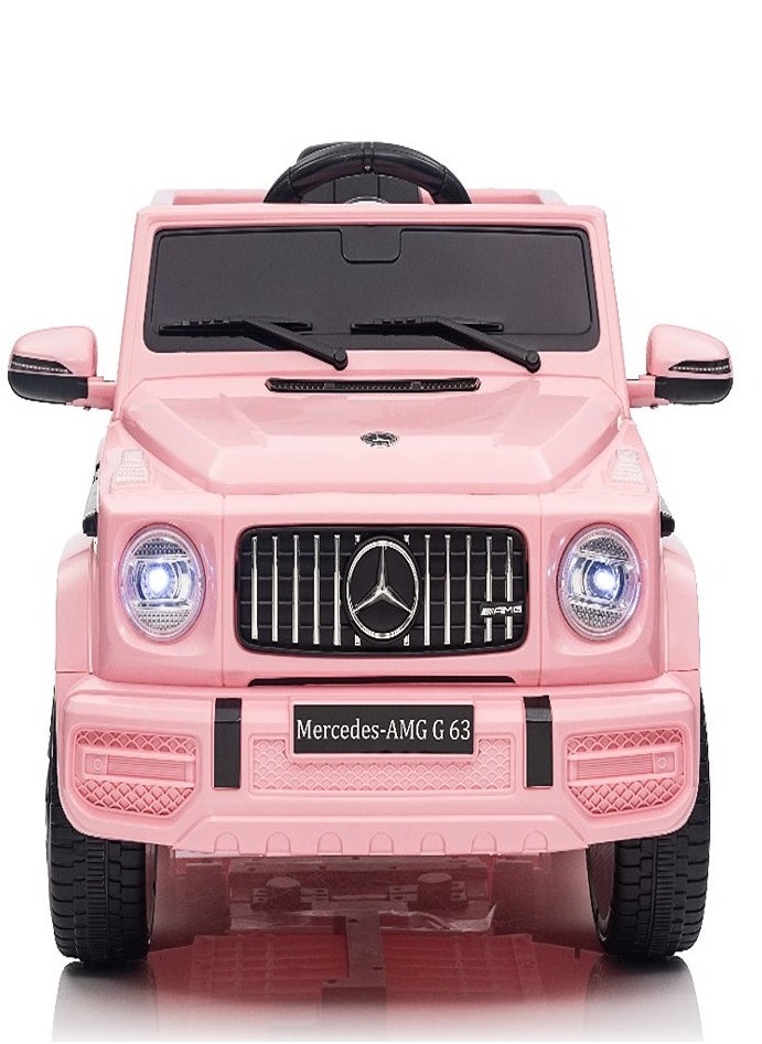 فاكتيوال تويز سيارة ركوب ببطارية 12 فولت من مرسيدس بنز AMG G63 مرخصة رسميًا مع جهاز تحكم عن بعد للأطفال ونظام تعليق وأبواب قابلة للفتح وأضواء LED ومشغل موسيقى MP3 أفضل هدية للأطفال - وردي  - Image 3
