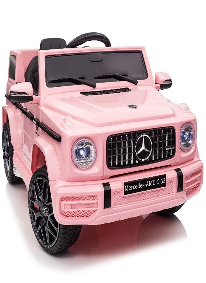 فاكتيوال تويز سيارة ركوب ببطارية 12 فولت من مرسيدس بنز AMG G63 مرخصة رسميًا مع جهاز تحكم عن بعد للأطفال ونظام تعليق وأبواب قابلة للفتح وأضواء LED ومشغل موسيقى MP3 أفضل هدية للأطفال - وردي  - Image 2