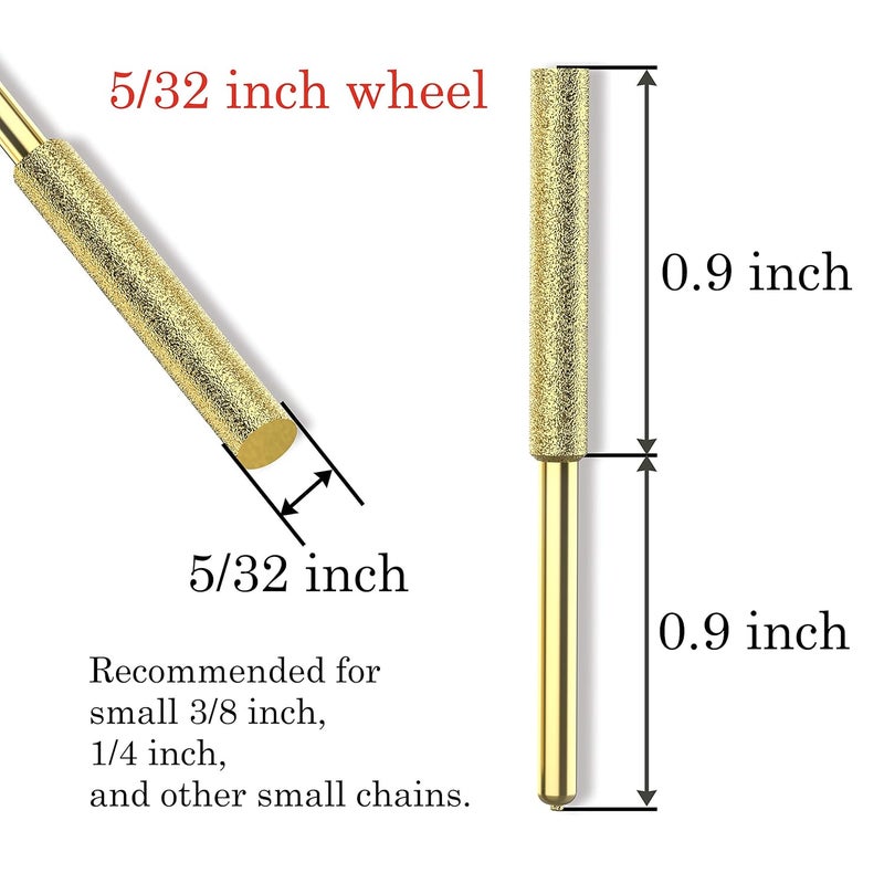 EzzDoo Bits Titanium Coated Diamond Sharpening Wheels - High Hardness 5/32 chainsaw files for Electric Chainsaw Sharpener. 8 pcs.(5/32'', 4.0mm) - Image 2