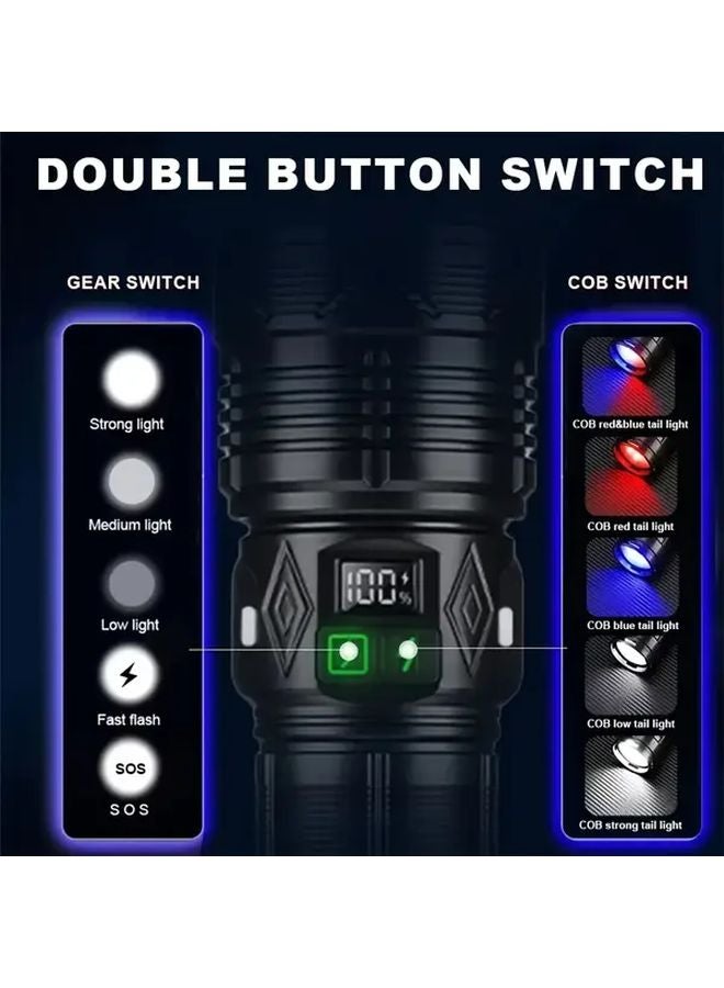 ABS Material High Brightness 3600mAh Flashlight 10 Modes Telescopic Zoom Power Bank - Image 4