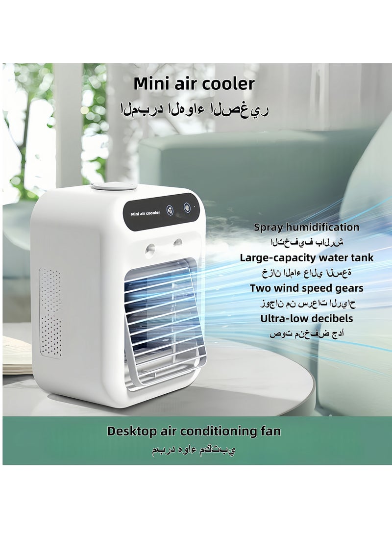 Portable air conditioner Air cooler Air-conditioning fan Desktop air cooler The water tank has a capacity of 500 ml Two-level spraying mode - Image 1