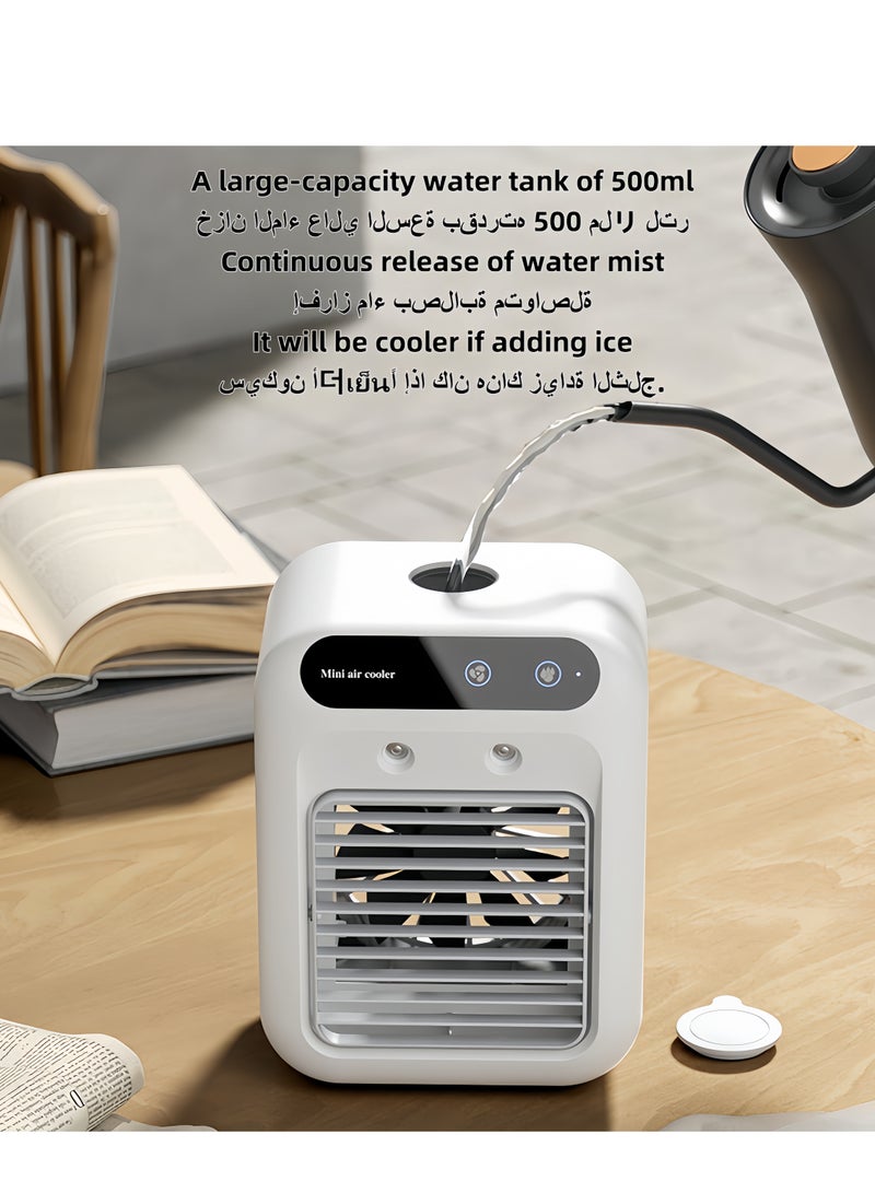Portable air conditioner Air cooler Air-conditioning fan Desktop air cooler The water tank has a capacity of 500 ml Two-level spraying mode - Image 2