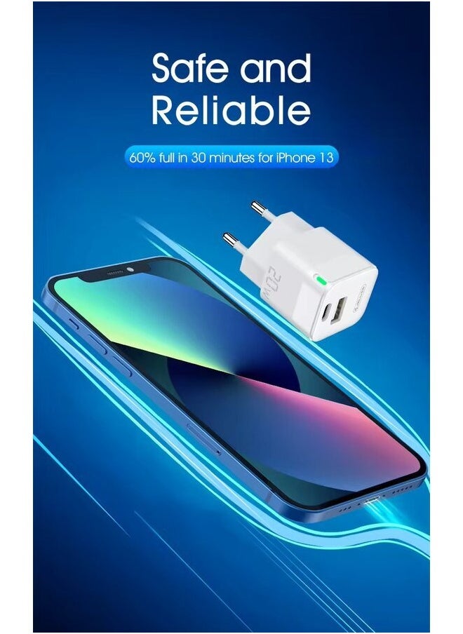 جيليكو شاحن حائطي, شاحن حائطي بمنفذ PD QC 3.0 USB C ، شحن سريع للهواتف المحمولة ، محول طاقة من النوع C  - Image 3
