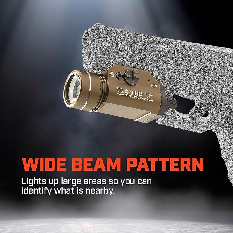 Streamlight 69266 TLR-1 HL 1000-Lumen 20000-Candela Rail-Mounted Tactical Weapon Light with Specific Compatibility Rail Locating Keys, Flat Dark Earth - Image 4