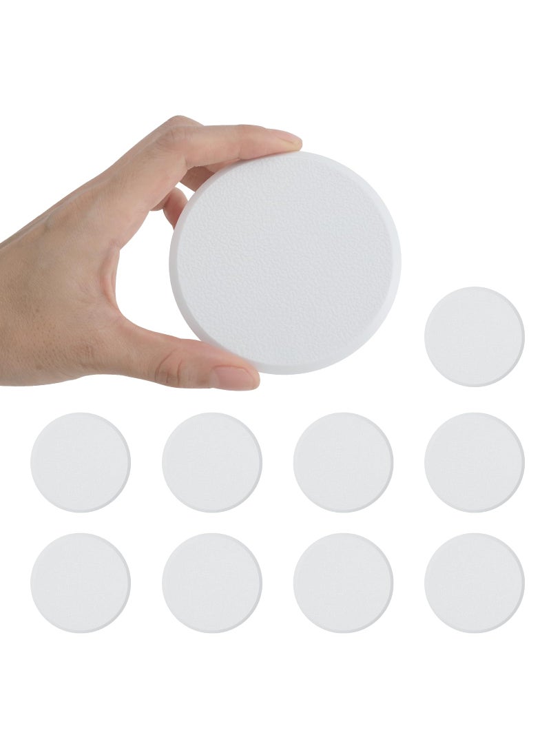 Home Master Hardware 3 14 in Wall Protector Round 10 Pack Doorknob Wall Shield Guard Door Stop Rigid Vinyl Hard Wall Protection Pads White with Self Adhesive Sticker HOME MASTER HARDWARE 