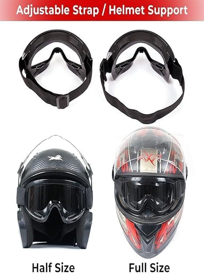 SHOPLUV Motorcycle Goggles Motocross Goggles Dirt Bike Goggles ATV/Dirt Bike Racing Transparent Goggles with Adjustable Strap (Black) - Image 2