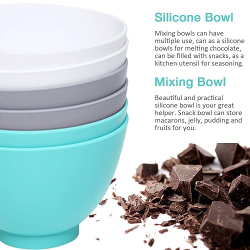 Goalfly 6 Pcs Silicone Mixing Bowl (4.1 x 2.7 inches), Mixing Bowl Set for Facial Mask, Reusable Condiment Bowls, Esthetician Bowls, Silicone Bowls for Melting Chocolate - Image 4