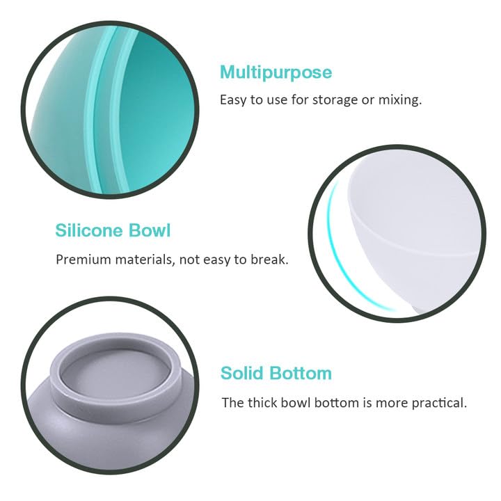 Goalfly 6 Pcs Silicone Mixing Bowl (4.1 x 2.7 inches), Mixing Bowl Set for Facial Mask, Reusable Condiment Bowls, Esthetician Bowls, Silicone Bowls for Melting Chocolate - Image 5