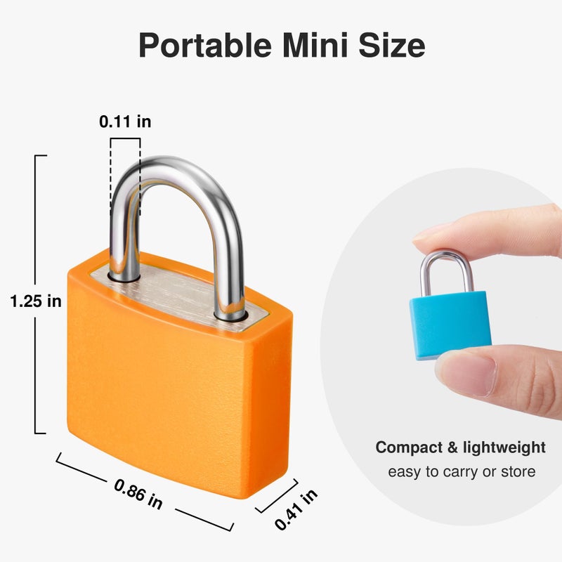 Puroma Mini Suitcase Padlock with Keys, 4 Pack 22mm Locker Locks Luggage Key Lock for School Gym Locker, Laptop Bags, Backpacks, Diary Book (4 Colors) - Image 2