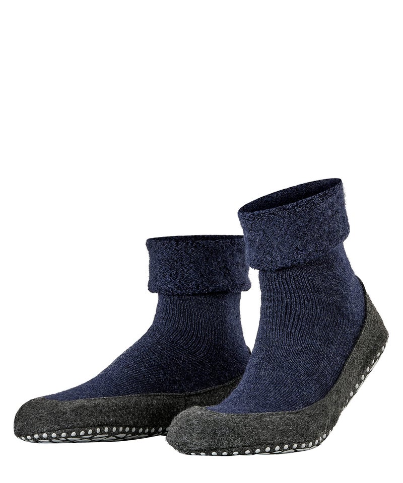 FALKE Men's Cosyshoe Slipper Socks, Cozy Warm, Merino Wool, Thick House Socks for Winter and Fall, Grips On Sole, Blue (Dark Blue 6680), 9.5-10.5, 1 Pair - Image 1
