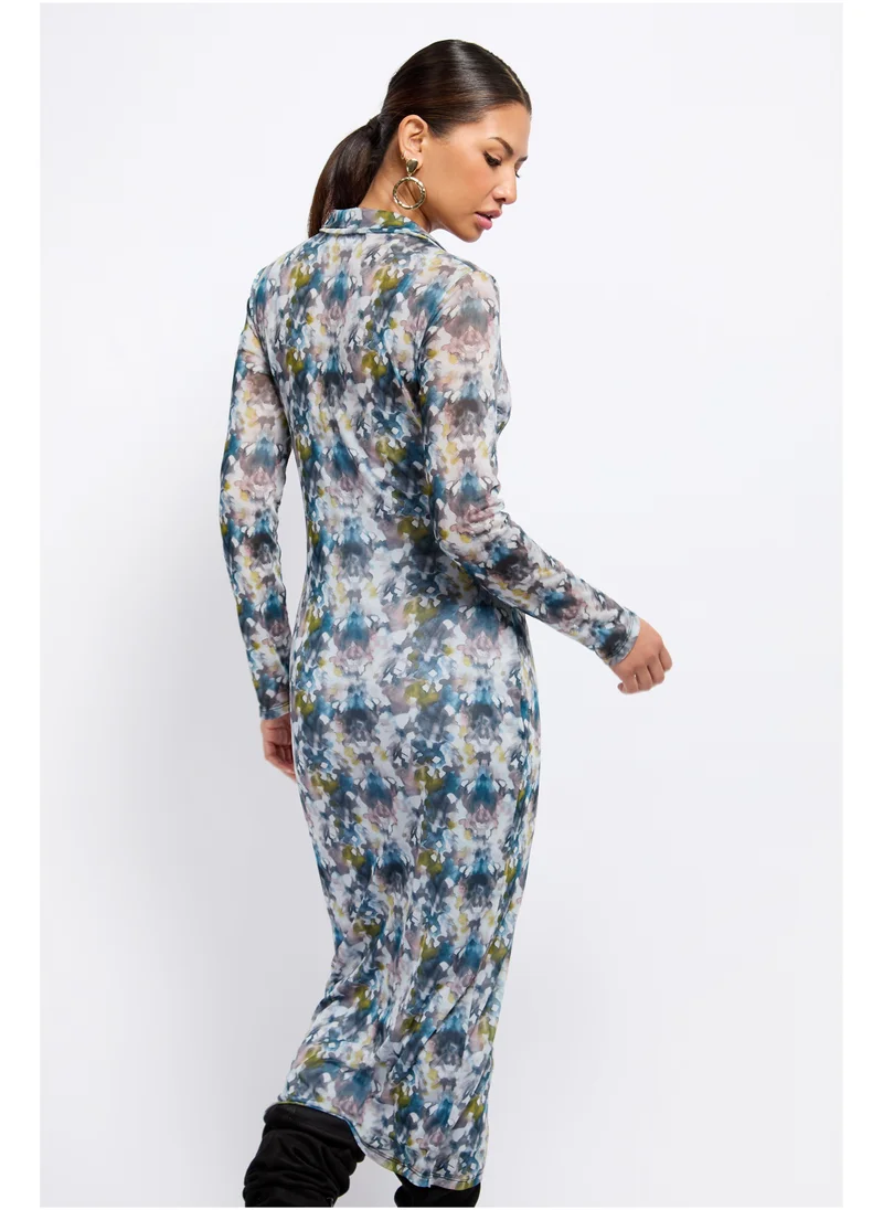 ليتل مسترس Floral Sheer Shirtdress