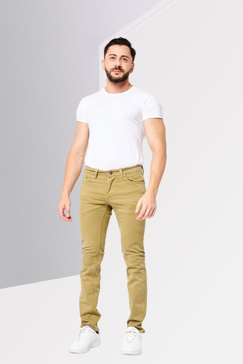 GANT Men Slim Fit Solid Stretchable Jean, Khaki - Image 2