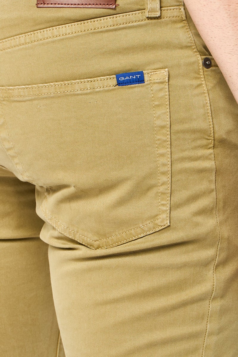 GANT Men Slim Fit Solid Stretchable Jean, Khaki - Image 3