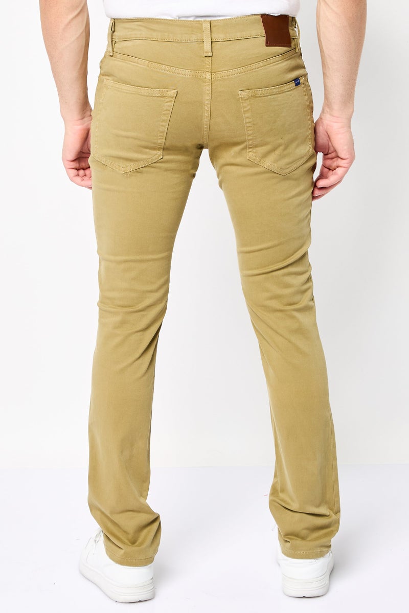 GANT Men Slim Fit Solid Stretchable Jean, Khaki - Image 4