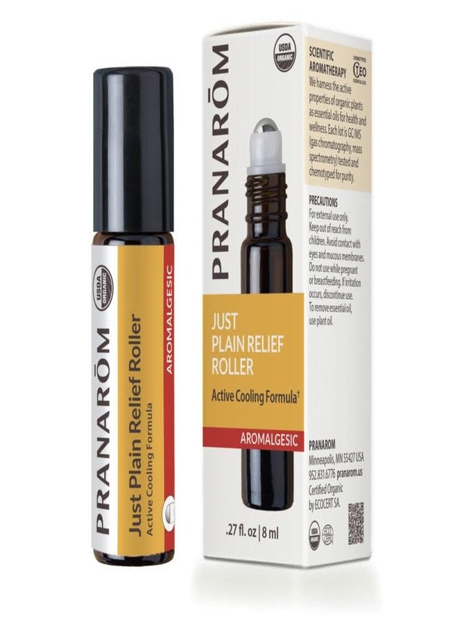 Pranarom - Just Plain Relief Roller 8ml - for Active Individuals - Aromatherapy with Essential Oils - Organic Essential Oil Blend - Easy Roll-on Application - Image 1