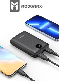 موجماكس باور بنك سوبر سمول سايز بسعة 20000mAh وقوة 45واط (موزعة على المنافذ)، يدعم الشحن السريع ,مزود بشاشة رقمية LED لمعرفة مستوى الشحن، يمكن استخدامه على الطائرات والقطارات. باللون اسود من موجماكس.  - Image 3
