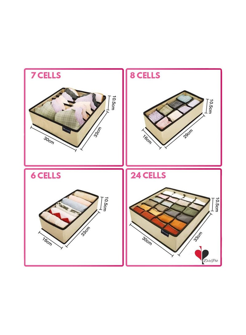 DeloPik 4 PCS Clothes Organizer - Wardrobe Clothes Storage Box, Underwear Bra Organizer Closet Drawer Divider for Skirts Socks Bras Panties & Scarf  - Image 4