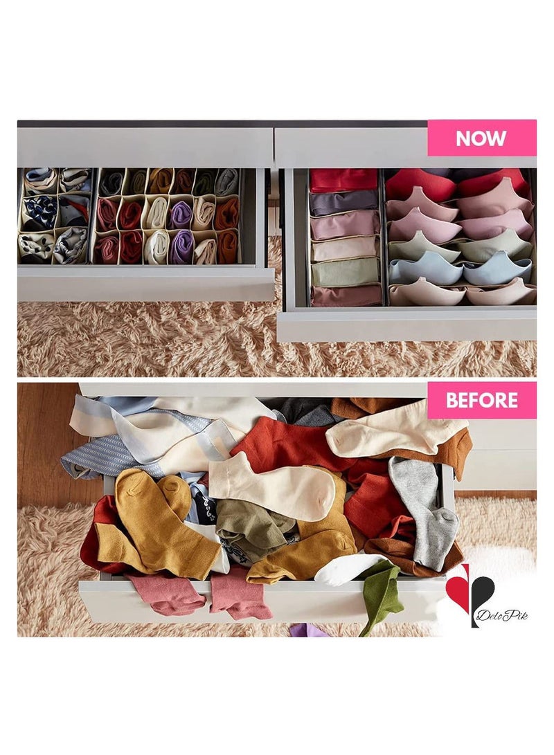 DeloPik 4 PCS Clothes Organizer - Wardrobe Clothes Storage Box, Underwear Bra Organizer Closet Drawer Divider for Skirts Socks Bras Panties & Scarf  - Image 5