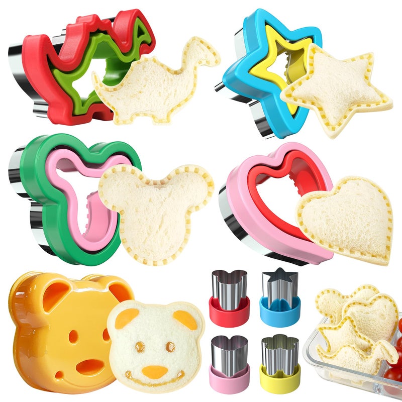AKHMLEF Sandwich Cutter and Sealer, Sandwich Cutter for Kids 5 PCSï¼ˆBIGï¼‰, Decruster Sandwich Maker, Great for Lunchbox and Bento Box - Boys and Girls Kids Lunch - Image 1