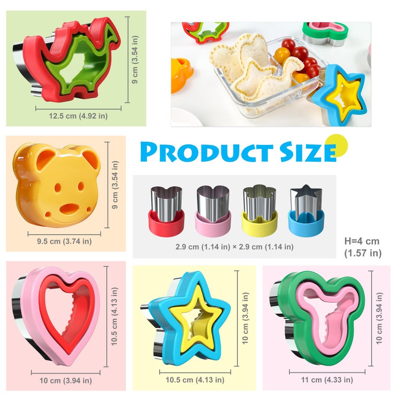 AKHMLEF Sandwich Cutter and Sealer, Sandwich Cutter for Kids 5 PCSï¼ˆBIGï¼‰, Decruster Sandwich Maker, Great for Lunchbox and Bento Box - Boys and Girls Kids Lunch - Image 4