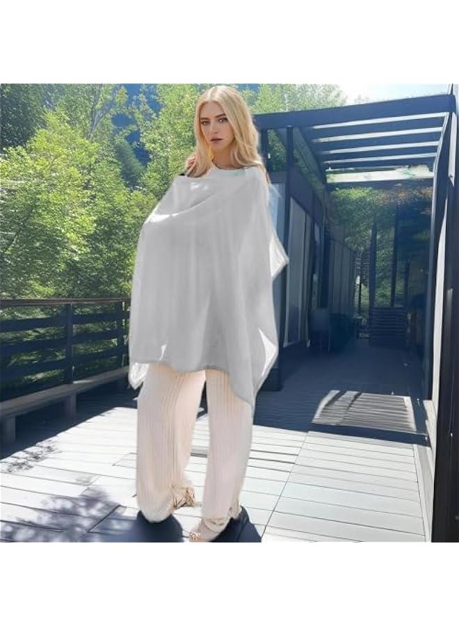 HOOKOR Muslin Nursing Cover for Breastfeeding, Breathable Privacy Nursing Covers with Arch Neckline for Hands-Free View, Soft Cotton Multi-use Adjustable Nursing Apron Cover | Carseat Cover (Grey) - Image 4