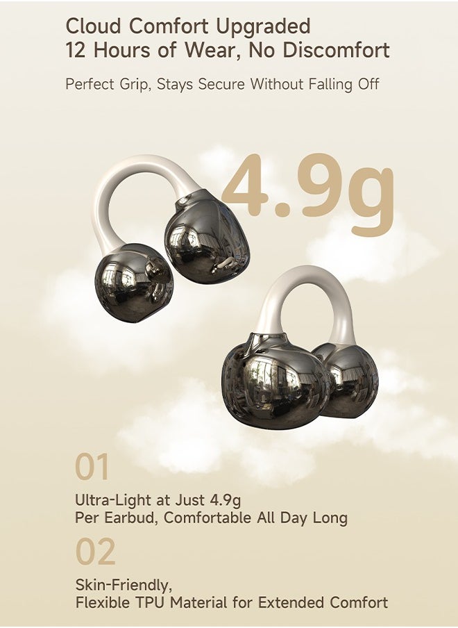 DUDAO U20 Clip-On Bluetooth Earphones, BT 5.4 Ultra-Low Latency Wireless Headphones, Memory Titanium Alloy Wire, Noise-Cancelling, 30H Battery Life, Lightweight 4.9g, Comfortable Fit  - Image 5