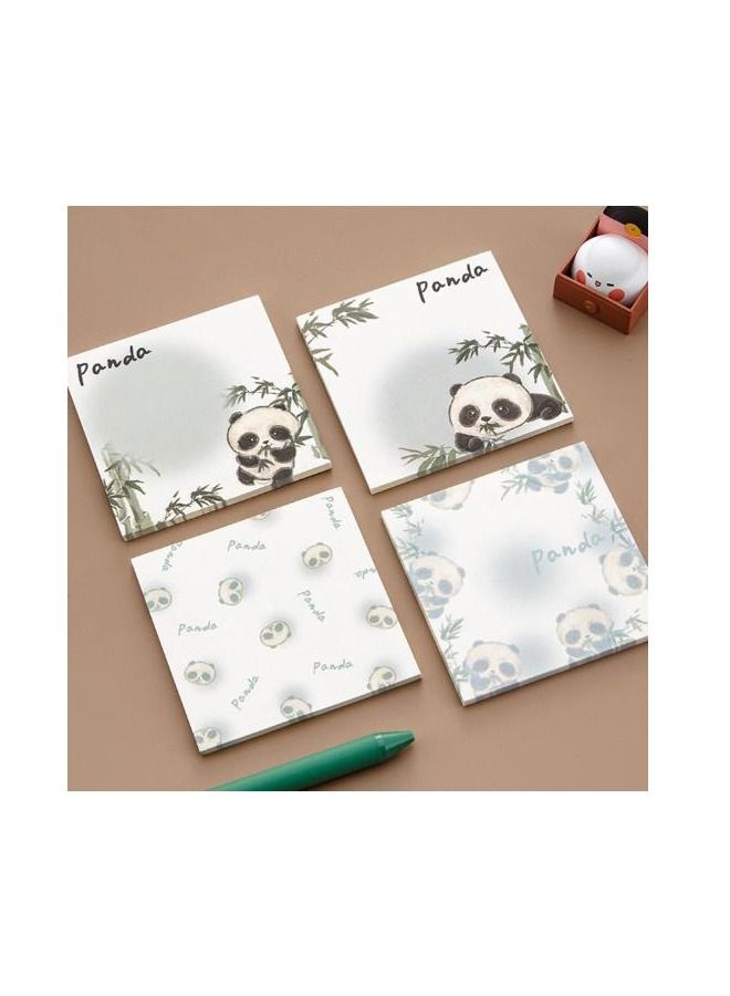 دفتر ملاحظات لاصق على شكل باندا كرتوني 50 ورقة ملاحظات قابلة للتمزيق قرطاسية مدرسية للطلاب والمعلمين والأطفال هدية - Image 4