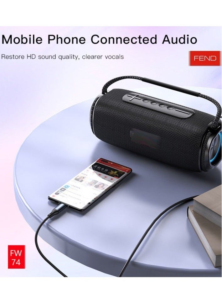 FEND كابل FW74 من نوع C إلى 3.5 مم AUX | محول صوتي مضفر من النايلون بطول 1 متر | صوت عالي الدقة، متين وخالي من التشابك | توافق عالمي مع الهواتف الذكية، أجهزة الكمبيوتر المحمولة وأنظمة الصوت في السيارات - Image 3