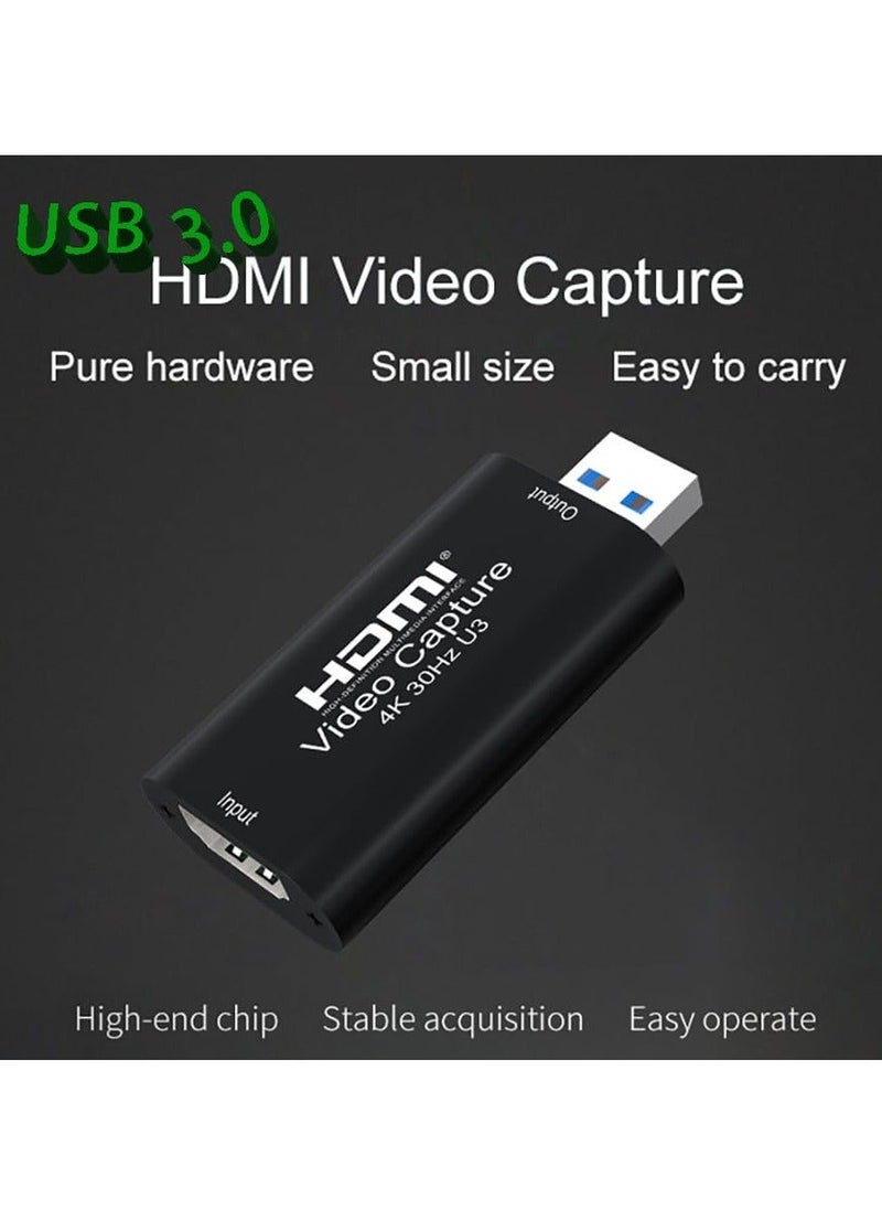 Generic - 4K Video Capture Card, HDMI to USB 3.0 1080P 60HZ Cam Link Game Capture Card Audio Capture Adapter Screen Record Device for Switch Gaming Streaming, Live Broadcasting - Image 1