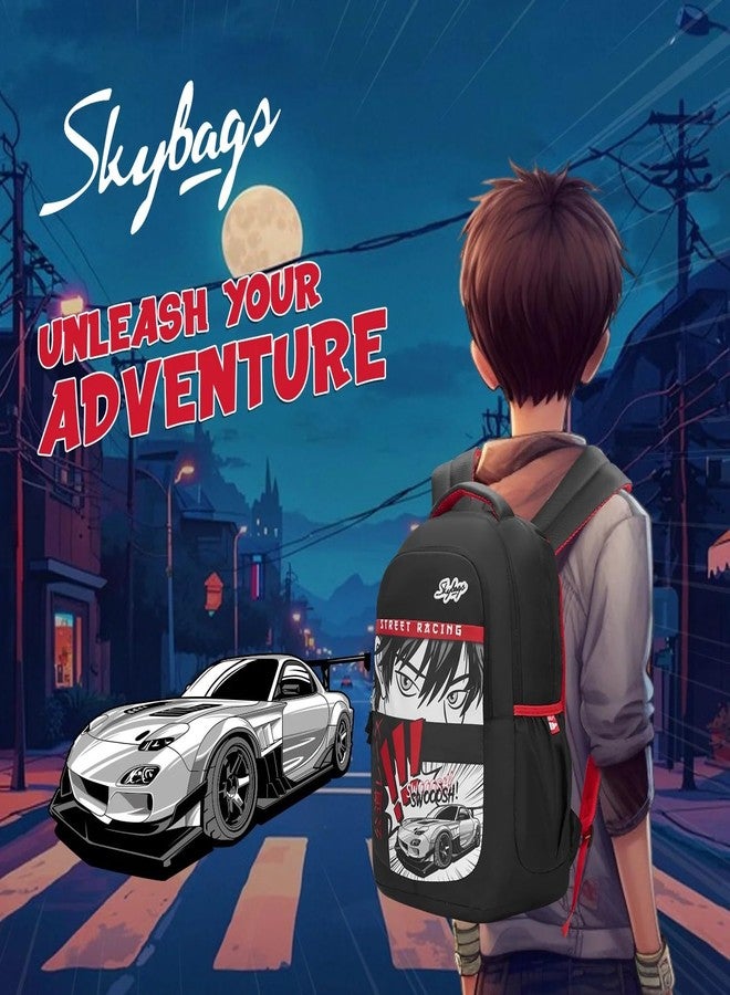 Skybags Large 36 L Backpack KYRO RC 01 SCBP SWOOSH RED BLACK (Black) - Image 2