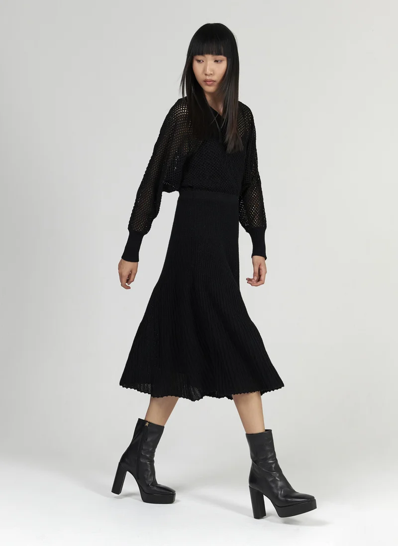 leem Metallic Knitted Dress