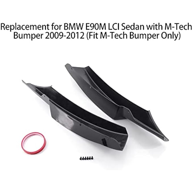 Irovami Front Bumper Splitter Spoiler Lip Cover Replacement for BMW E90M LCI Sedan with M-Tech Bumper 2009-2012 (Fit M-Tech Bumper Only) - Image 2