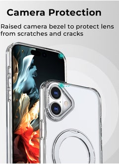 glassology iPhone 16 Plus 360° Rotate Ring Stand MagSafe Case Shockproof Wireless Charging Compatible Adjustable Kickstand (Clear)  - Image 3