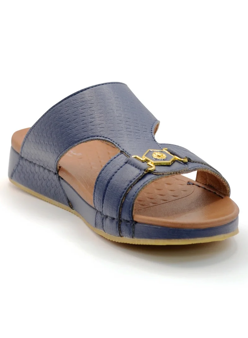 ال_باز صندل عربي الأزرق الداكن للرجال من الباز - صنادل جلدية للرجال - صنادل جلدية مفتوحة عند الأصابع للرجال