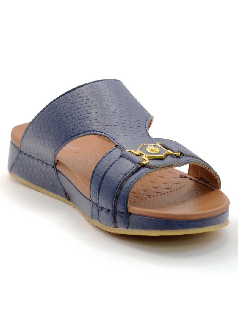 Al Baaz Navy Arabic Sandals for Men - Traditional Leather Men Sandals - Image 2