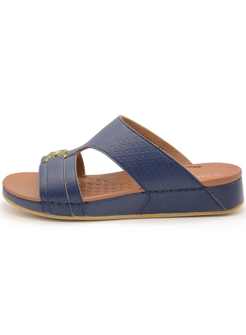 Al Baaz Navy Arabic Sandals for Men - Traditional Leather Men Sandals - Image 1